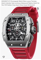 WISHDOIT GT Chronograph Watch Mens Luxury Tonneau