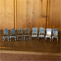 New View Miniature Pewter Chair Place Card Holders
