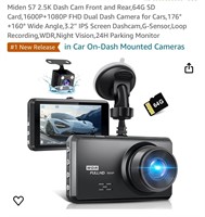 Miden S7 2.5K Dash Cam Front and Rear