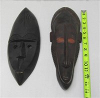 2 Hand Craved Wooden Masks