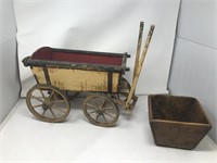 Wooden Wagon & Planter