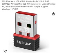 802.11ax Nano USB WiFi 6 Adapter for PC