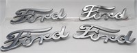 4 - 1930's Ford Script Emblems. Chrome