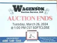 Auction Ends Tuesday, March 26, 2024 1:00pm cst