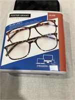 Foster Grant glasses, 2 pair +3.0, readers
