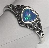 925 Silver Ring w/Heart Shaped Stone, Women’s