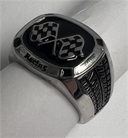 Men's Size 9 Racing Ring, Inscribed "Racing is