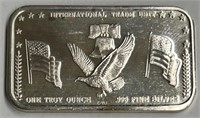 One Troy Ounce .999 Fine Silver Bar!