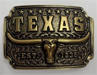 Texas Est 1836 Belt Buckle About 3 1/2" x 2 1/2"