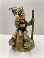 Vintage Hummel Boy Sitting On Rock Figure