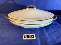 12" Oval Serving Dish w/Lid, Made in USA