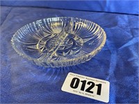 Glass Divided Dish, 6.75" Diameter