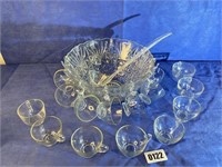 Glass Punch Bowl Set w/20 Cups, Ladle