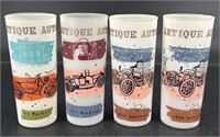 4 Frosted AH Antique Vehicle Glasses