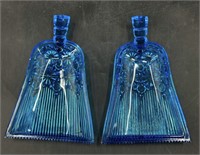 Antique Blue Daisy & Button Art Glass Whisk