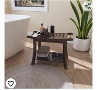 Bamboo Shower Caddy Seat Bench Stool