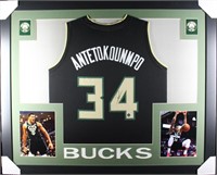 Autographed Giannis Antetokounmpo Framed Jersey