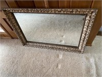 Antique Wall Mirror, w/Decorative Wood Frame