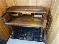 Antique Hinged Fold Down Lid Library Desk