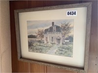 Framed Picture w/No Glare Glass, Matted, 19"W