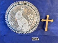 Lace & Hoop Potpourri Rabbit, Wood Cross,