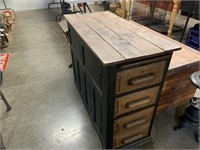 WOODEN SIDE TABLE WITH DRAWERS