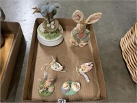 BUNNY AND BIRD FIGURINES