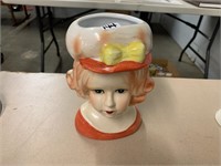 VINTAGE LADY HEAD VASE