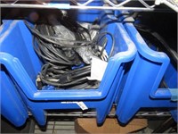 Blue Container With Mixed Lot Of Cords
