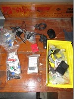 Yellow Bin with Mixed lot of Audio Adapters