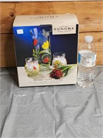 Sonoma glass gift set candle holders
