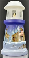 Fenton Hp Cobalt Satin Lighthouse Fairy Lamp 4/38