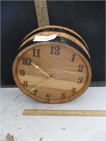 Wooden barrel wall clock