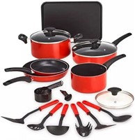 Bella 17pc Red Cookware Set retail $70