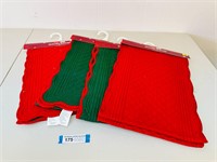 (4) NOS Quilted Holiday Table Runners