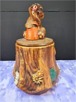 California Original Bear on tree stump cookie jar