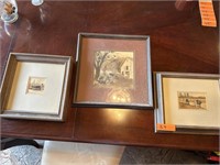 Lot of 3 Amrnabpak 1977 framed watercolors.