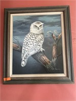 Framed print of an owl.