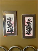 Long two decorative framed prints.