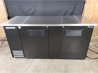 True 69" BLK Back Bar Refrigerator - TBB-3-HC