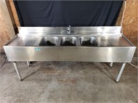 6' Stainless Steel 3-Compartment Sink