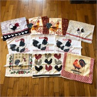 Lot of Rooster Themed Hand Towels