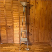 Double Light Tall Floor Lamp with Display Shelves