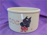 Painted Crock-Dog 8x5"