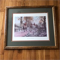 Framed Equestrian Hunting Scene Art Print