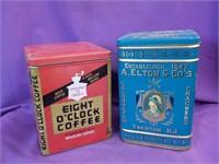2 Repro Painted Tins 7 1/2x8 1/2"