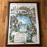 Framed Rare German Rothenburg Art Print
