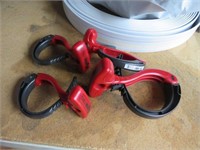 4 Red Plastic Cable Clips