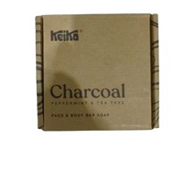 3 x keika charcoal face & body bar soap