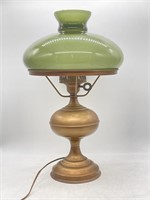 Antique/Vintage Lamp with Avocado Green Shade